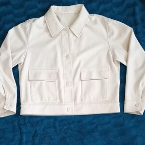 Uniqlo Winter White Cotton Blend Jacket, Size M/L